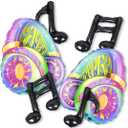 6 Pcs Music Themed Party Decor Headset Music Note Black Foil Balloons Music Party Supplies for 80s 90s Hip Hop Disco Fever Concert Band Bar Stage Music Birthday Party DJ Short Video Party