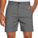 PULI Men's Golf Dress Shorts Flat Front Hybrid 7 Inch Lightweight Quick Dry Chino Casual with Pockets, 34 size