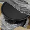 Thyle 12 Pcs Round Serving Tray 11 Inch Non Slip Lined Surface Server Waitress Food Service Trays Anti Skid Plastic Circle Black Round Dish for Coffee Restaurant Bar Parties
