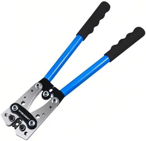 LingChievo Battery Cable Wire Crimper Tool for AWG 10-1/0 Lug&Terminal | Heavy Duty Electrical Crimping Tool for AWG 10,8,6,4,2,1/0 Gauge Copper Wire Lug/Battery Cable End/Ring Terminal Connector