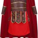LMYOVE Kids Warrior Costume, Halloween Boys Roman Soldier Gladiator Viking Medieval Historical Role Playing Party (8-9Y, Brown)