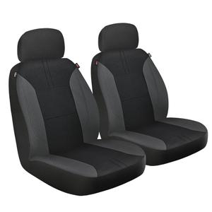 Genuine Dickies 2 Piece Repreve Universal Front Car Seat Covers - Black and Gray