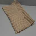 SUBRTEX Waffle Braided Bath Mat, 16" x 24" Soft Waffle Bath Rugs, Absorbent Non Slip Bathrooom Mats, Machine Washable Area Rug for Bathroom, Quick Dry, Khaki