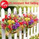 16 Bundles Artificial Flowers for Outdoors, UV Resistant Silk Faux Flowers for Outside Planters,Garden,Porch,Yard,Home Decor(Mixed Color)