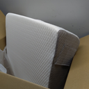 Bedluxe Wedge Pillow, 10 inch Bed Wedge Pillow for Headboard, Pillow Wedge for Acid Reflux Relief, Sleeping, Back Pain Relief, Snoring, Triangle Pillow Wedge - Cooling Memory Foam Top, White/Grey