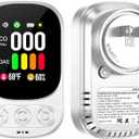 4in1 Plug in Carbon Monoxide Detector & Natural Gas Combination Built-in Backup Battery & 2.1'' HD Screen [CO Gas Temp Humidity] Propane Methane Combustible Gas Alarm (White, 1 Pack)