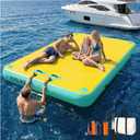Inflatable Floating Dock, Lake Floats Pool Float Water Island Raft, Inflatable Dock River Floats Inflatable Platform for Yacht, Floating Mat for Lake, Boat Floating Mat for Pool Ocean 5FT/8FT/10FT, 10 x 6.6ft