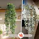 Artificial Hanging Plant 2 Pcs Faux Plant Ivy Vine Faux Eucalyptus Vines Fake Potted Greenery for Wall Living Room Home Shelf Office Bathroom Outdoor Indoor Decor (Type 7)