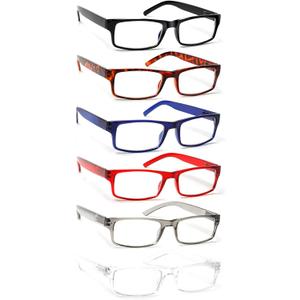 BIENCOOL 6 Pack Reading Glasses Traditional Frames for Men and Women Readers with Spring Loaded Hinges (Mix Color)