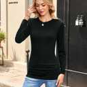 Beluring Women Shirt Short Sleeve Crew Neck Summer Soft Long TshirtsTee Tops Blouse (Black, M)