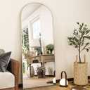 HARRITPURE 56"x21" Arched Full Length Mirror Free Standing Floor Mirrors Leaning Hanging Mounted Mirror Aluminum Frame Modern Home Decor for Living Room Bedroom Cloakroom,Silver