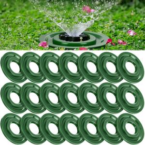 Ziliny 20 Pack Sprinkler Head Protector Donut, 1.57'' ID / 4.65'' OD Fits Pop Up & Fixed Spray Heads, Plastic Lawn Sprinkler Ring Prevents Grass Overgrowth & Mower Damage, Green