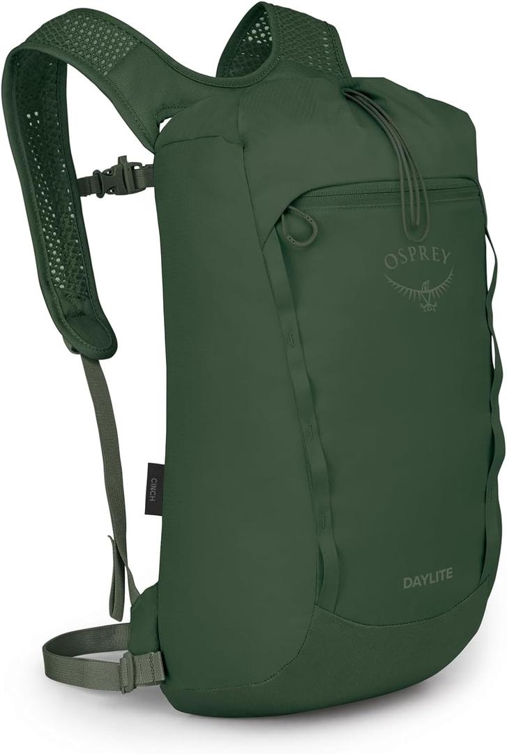 Osprey Daylite Cinch Backpack - Lightweight Travel Bag for Hikes, Festivals, and Everyday, Seaweed Green 