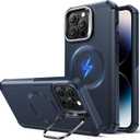 ESR for iPhone 14 Pro Phone Case with Stand, 23ft Military-Grade Drop Protection Heavy Duty Magnetic Phone Case, Compatible with MagSafe Accessories, Cyber Series, Blue