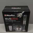 Mueller Multistick 5-in-1 Immersion Blender Handheld, 12 Speed Hand Mixer - Turbo Boost, Heaviest Duty Copper Motor, Titanium Blades Hand Blender, Milk Frother Wand, Whisk, Beaker, Chopper, Grey (Gray)