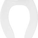 Centoco Elongated Toilet Seat, Lock In Place, Fast-N-Lock Mounting, Open Front No Cover, Commercial, Plastic, Made in the USA, 500STSCCFE-001, White