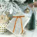 3 x Khaki Velvet Ribbon Christmas Bow 5 x 7 Inches Premade Bows for Christmas Tree Hanging Decorations Gift Wrapping Wreaths Crafts Outdoor Indoor Home Decor Wedding, Pack of 24