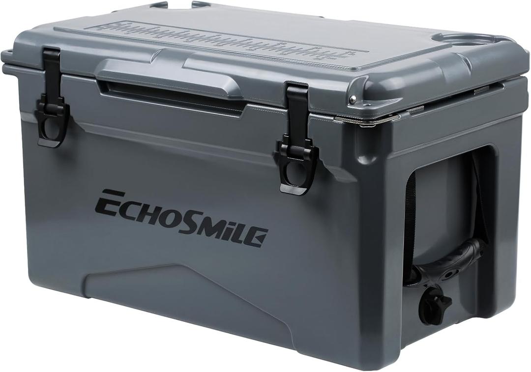 EchoSmile 30 Quart Rotomolded Cooler, Built to Stand up to The Rigors of The Journey (Gray)