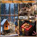 Syhood Christmas Deer Decor Champagne Sitting Deer Table Decorations 11" x 7" Reindeer Figurines Handcrafted Elk Statues Table Centerpieces for Home Fireplace, Under The Christmas Tree