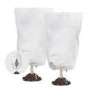 Kijamilee Plant Covers Freeze Protection, 32" x 47" 2.5oz/yd² Reusable Frost Cloth with Drawstring, Winter Plants Jacket Warm Shrubs Cover Blanket Frost Protection for Outdoor Garden Plants, 2 Packs