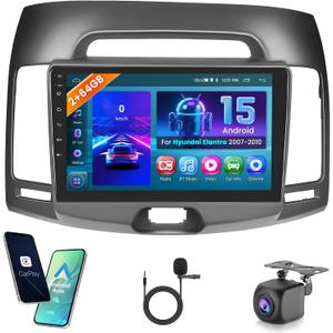 2+64GB Hikity for Hyundai Elantra 2007-2010 Android Car Stereo, 9 Inch Touchscreen Car Radio with Wireless Carplay, Android Auto, GPS Navigation, WiFi, Bluetooth, FM RDS, EQ + AHD Backup Camera