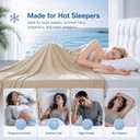 Twin XL Size Cooling Blanket for Hot Sleepers - Lightweight Breathable Cool Cold Blanket - Keep Cool for Night Sweats, Soft Thin Ice Blankets for Bed Couch Sofa, (Khaki, 60"x90")