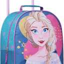 Disney Kids Rolling Luggage 1611 in, 16L Carry On Suitcase with Wheels, Foldable Lightweight Travel Bag, Gifts for Kids (Blue Elsa)