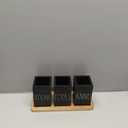 CHONIC Farmhouse Silverware Holder, Rustic Wood Silverware Caddy with Tray, Spoon Fork Knives Flatware Dispenser, Utensil Countertop Organizer, Plastic Cutlery Holder for Kitchen Party (Black)