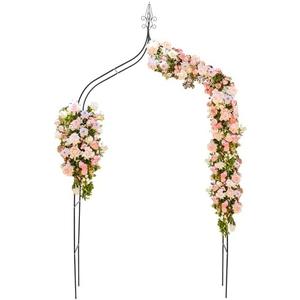 DOEWORKS Wedding Arch Stand, Party Show Backdrop Arch Frame, Garden Metal Arbor, 8'4'' High x 4'7'' Wide, Dark Green.