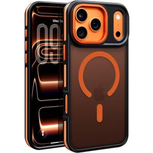 BENTOBEN Magnetic for iPhone 17 Pro Max Case 2025 [Compatible with Magsafe] [Military-Grade Protection] Matte Women Men Anti-Slip Shockproof Bumper Phone Cases for 17 Pro Max 6.9", Cosmic Orange/Black