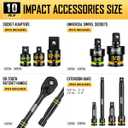 BOEN Pro 80-Pieces 1/2" & 3/8" Drive Master Impact Socket Set, 6 Point Metric Deep & Shallow Sockets (8-32mm), Cr-Mo, Includes 1/2" Drive 90-Tooth Handle Wrench for High-Torque Applications