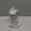 Salt and Pepper Grinder Set - Refillable Grinder Adjustable Coarseness of Pepper Salt Spice Stainless Steel Mills Glass 6oz2 Pack (2pcsSliver-1)