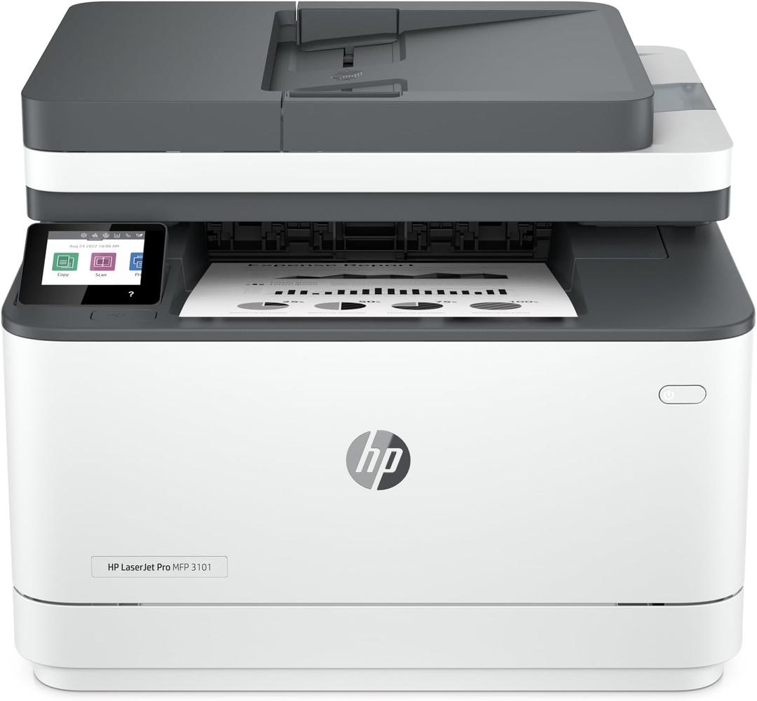 HP LaserJet Pro MFP 3101fdw Wireless Black & White All-in-One Laser Printer, Scanner, Copier, Fax, Best-for-Office (3G628F)
