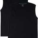 2 set Fruit of the Loom Men's EverSoft Cotton Sleeveless Moisture Wicking T-Shirts with Odor Control Size S