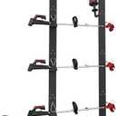 Koutemie 4 Place Weed Eater Rack for Open Trailer, Weedeater Rack with Lockable Hasp Mount on Landscape Trailer Truck, Enclosed Trimmer Racks Carrier with Trim Line Holder for Yard Lawn Tool Equipment