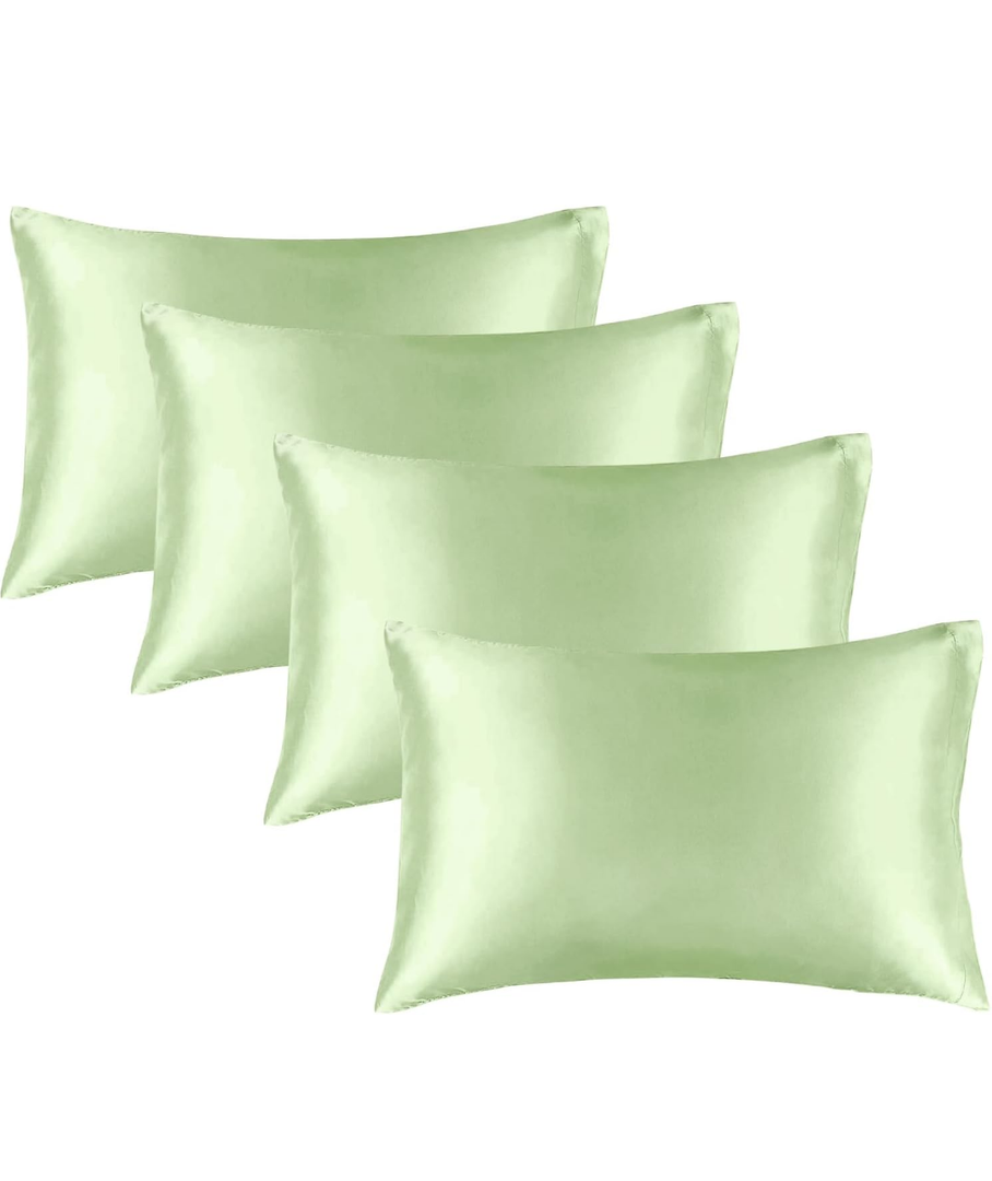 BEDELITE Satin Pillowcase for Hair and Skin, Super Soft Similar to Silk Pillow Cases 4 Pack with Envelope Closure, Cooling Pillowcases for Women Men (20"x40" King Size, Gleam)