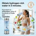Hydrogen Water Bottle - Up to 4000+ PPB, Portable 16OZ Hydrogen Water Bottle Generator SPE PEM Tech, Rechargeable Hydrogen Rich Water Glass Bottle for Home Gym Office and Travel Health Gift, Silver