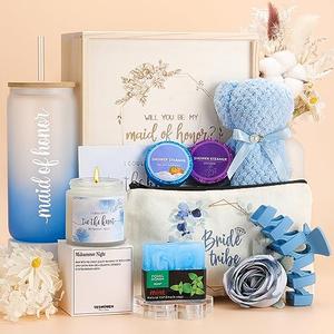 Pengtai Maid of Honor Proposal Gift Box, Bachelorette Party Gift, 20oz Coffee Glass Tumbler