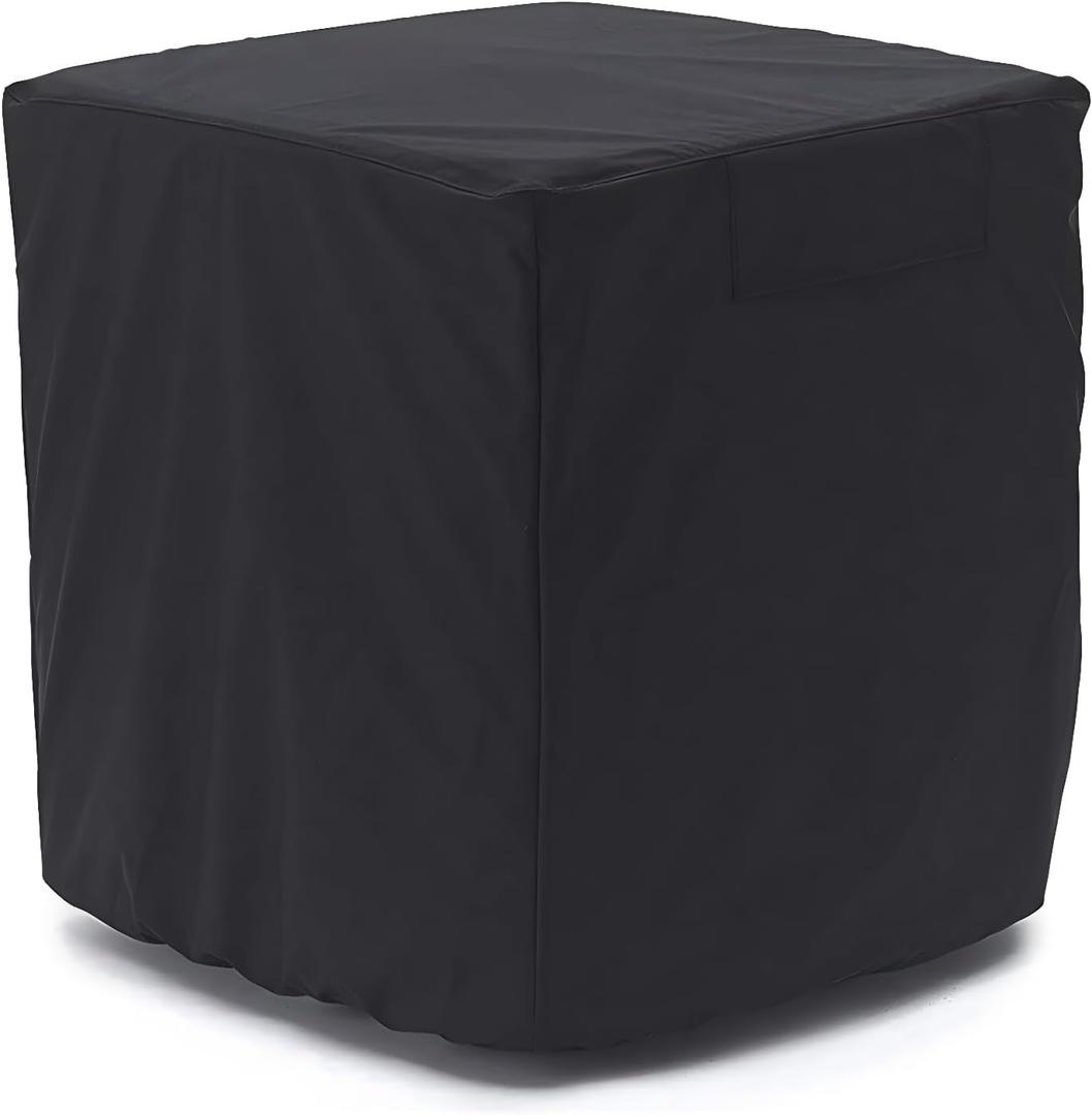 STARTWO Air Conditioner Cover for Outside Units - Durable Waterproof Square AC Cover for Outdoor with Windproof Buckles Elastic Hem for Secure Fit Year Around Protection -Black W26inD26inH32in (26x26x32 inch)