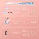 BINNUNE Wireless Gaming Headset for Xbox Series X/S, Xbox One, 120H Ultra-Long Battery, Bluetooth 5.3 Gaming Headphones with Noise-Canceling Mic, Comfortable Over-Ear Headphones,Pink