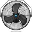 Tornado 24 Inch Outdoor Rated IPX4 Water-Resistant High Velocity Metal Industrial Workstation Wall Mount Fan For Commercial, Industrial, Residential, Greenhouse Use TEAO Motor 3 Speed UL Safety Listed