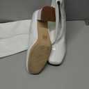 DREAM PAIRS Women's Gogo Boots Square Toe Chunky Wide Calf Knee High Boots For Women (9, White/Patent/Pu)