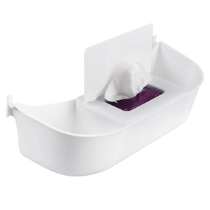 Storage Organizer for Stokke Tripp Trapp, White – High Chair Back Pocket with Wet Wipes Compartment, Easy Installation, Durable PP Material