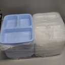 48 Pack Meal Prep Containers Reusable with Lids 3-Compartment, To Go Take Out Plastic Food Storage Containers, Sturdy Leakproof Food Safe, Microwave Freezer Dishwasher Safe