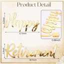 Novabright 20 Inches Gold Happy Retirement Acrylic Mirror Decal Letter Sticker for Arch Backdrop Gold Retirement Decorations, Arch Party Sign Wall Decor for Women/Men, Peel Off the Acrylic Film