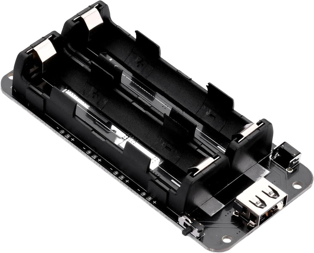 1865O Battery Holder Li-ion Battery with Dual Compartment Support Micro USB 5V/3A 3V/1A V8 Battery Shield