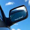 3 x I Love You Drive Safe Car Rearview Mirror Stickers, 4PCS Vinyl Cute Vehicle Rear View Mirror Decals with Heart, Funny Automotive Bumper Stickers for Women, Universal Fit (White/Pink)