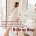 2 x Makeup Cosmetic Bag Small Checkered Pouch Make Up Purse Bag Y2k Accessories (White)