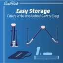 EastPoint Adjustable Pickleball Net - White & Blue, Metal - Fully Pre-Assembled & Portable Pickleball Net - Adjustable 10-22 ft Driveway Mesh for Play Court - Space-Saving Folding Design