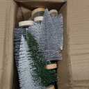 9Pcs Mini Bottle Brush Christmas Trees in 4 Sizes - Green, Silver, White Table Decorations